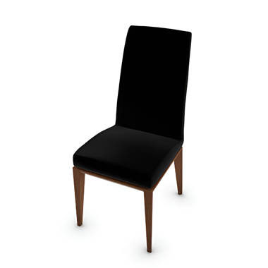 Calligaris Bess Padded Upholstered Chair with High Back and Wooden